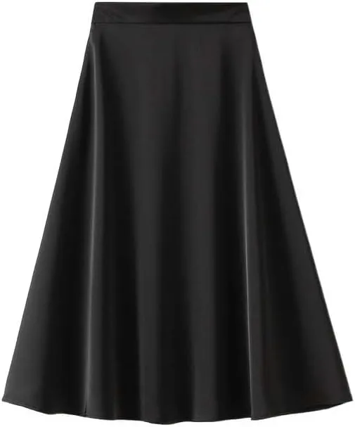 2023 Summer New Silk Slippery Skirt Elegant Slim Medium Length A-line Skirt Women Korean Skirt Office Skirt Pencil Skirt