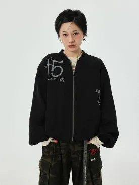 Achihara Thin Shoulder Padded Baseball Jacket