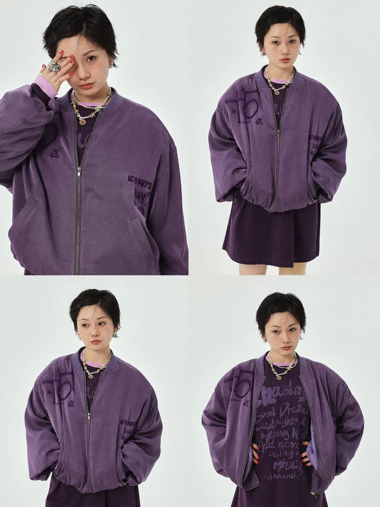 Achihara Thin Shoulder Padded Baseball Jacket