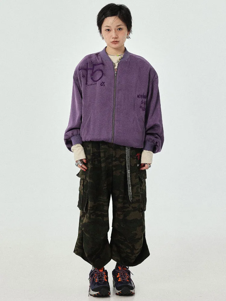 Achihara Thin Shoulder Padded Baseball Jacket