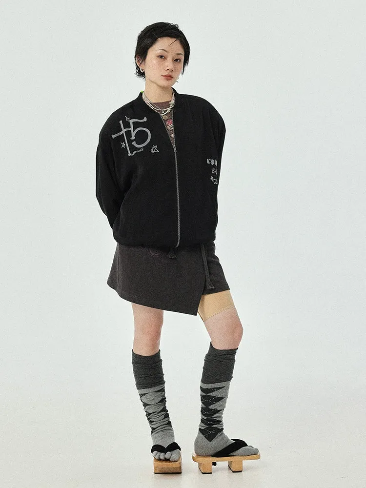 Achihara Thin Shoulder Padded Baseball Jacket