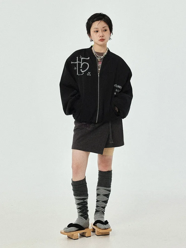 Achihara Thin Shoulder Padded Baseball Jacket