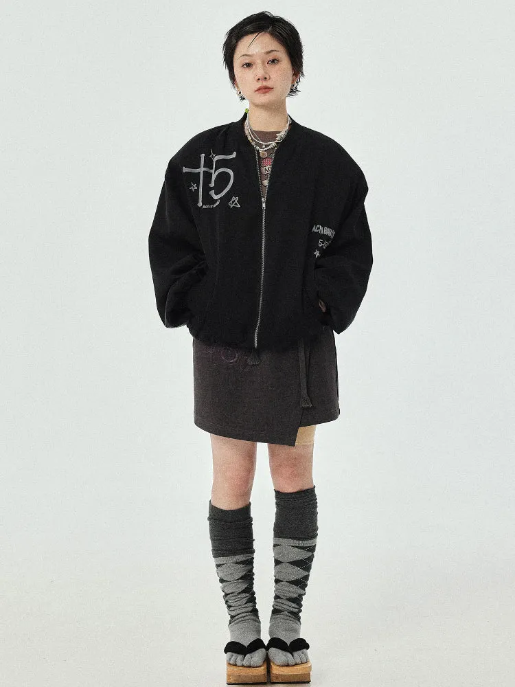 Achihara Thin Shoulder Padded Baseball Jacket