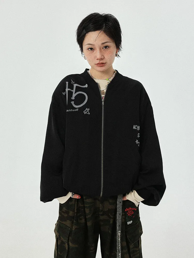 Achihara Thin Shoulder Padded Baseball Jacket