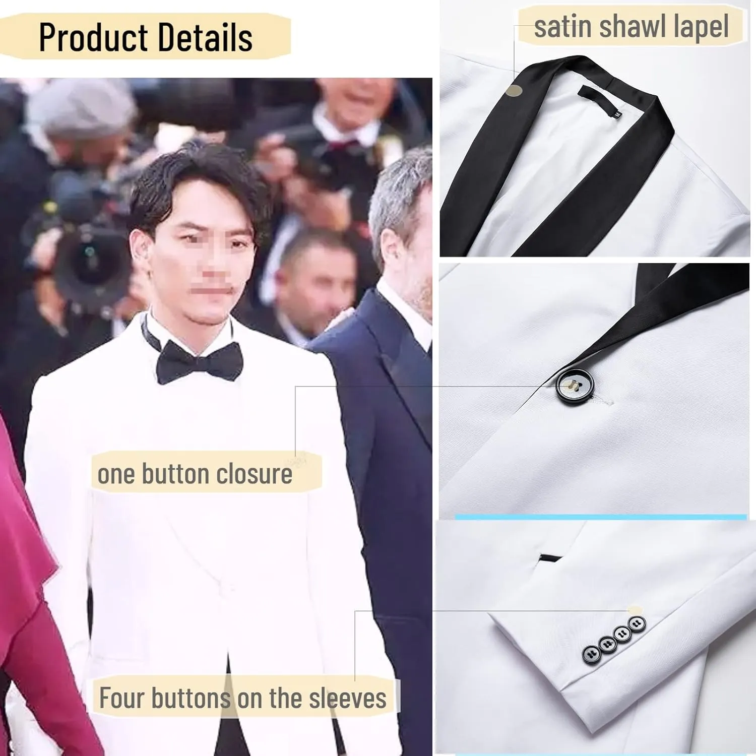 AIFARLD Blazer for Men Slim Fit Mens Blazer One Button Solid Color Jacket Blazer Suit for Business Casual