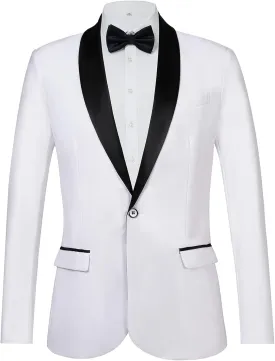 AIFARLD Blazer for Men Slim Fit Mens Blazer One Button Solid Color Jacket Blazer Suit for Business Casual