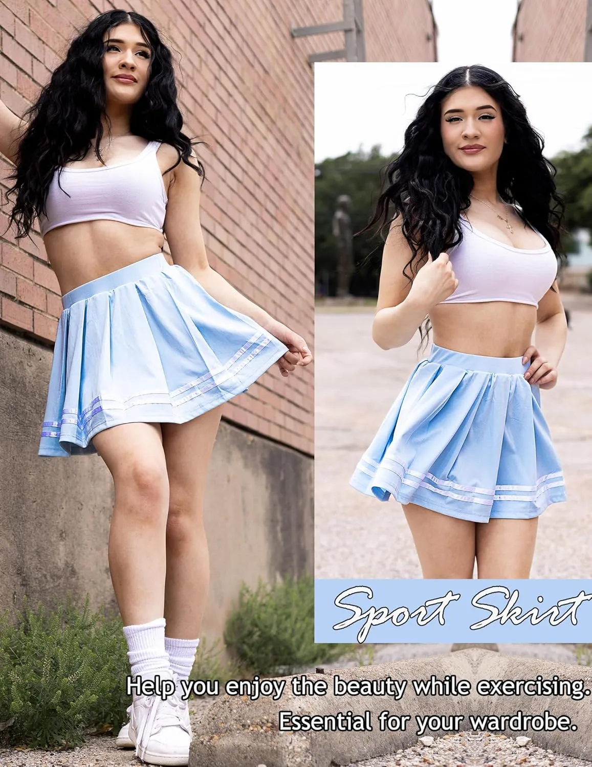 Avidlove Womens Pleated Skirt School Uniform Skirt Mini Skirt Pleated Cheer Skirt