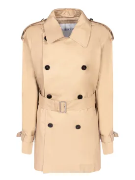 Beige Short Trench Coat
