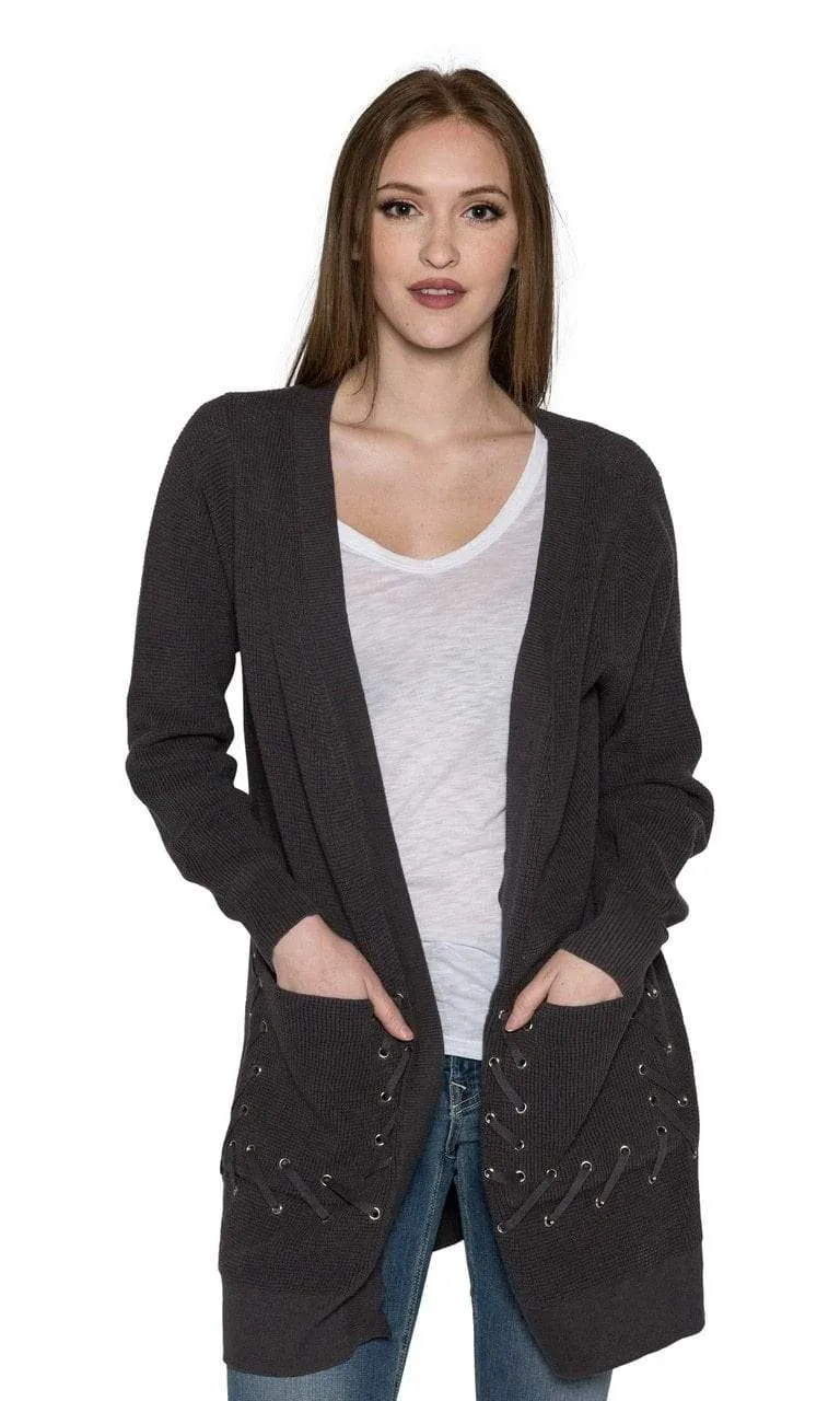 Caryn Vallone Tie Cardigan with Pockets