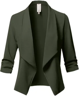 ChicCrate Blazer Jackets for Women Casual Long Sleeve Elegant Work Office Jacket Open Front Cardigan Outwear
