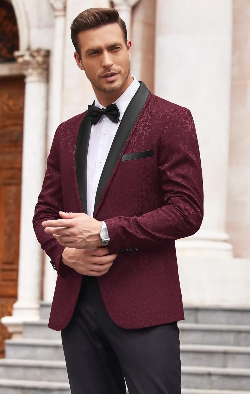 COOFANDY Men's Floral Tuxedo Suit Jacket Slim Fit Dinner Jacket Party Prom Wedding Blazer Jackets