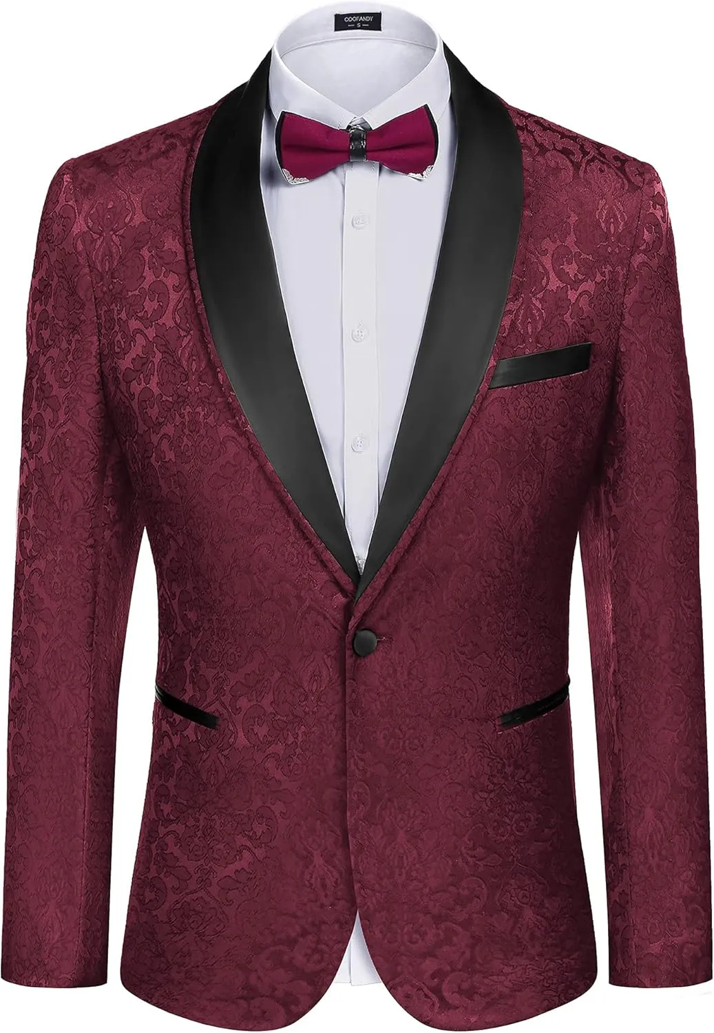 COOFANDY Men's Floral Tuxedo Suit Jacket Slim Fit Dinner Jacket Party Prom Wedding Blazer Jackets