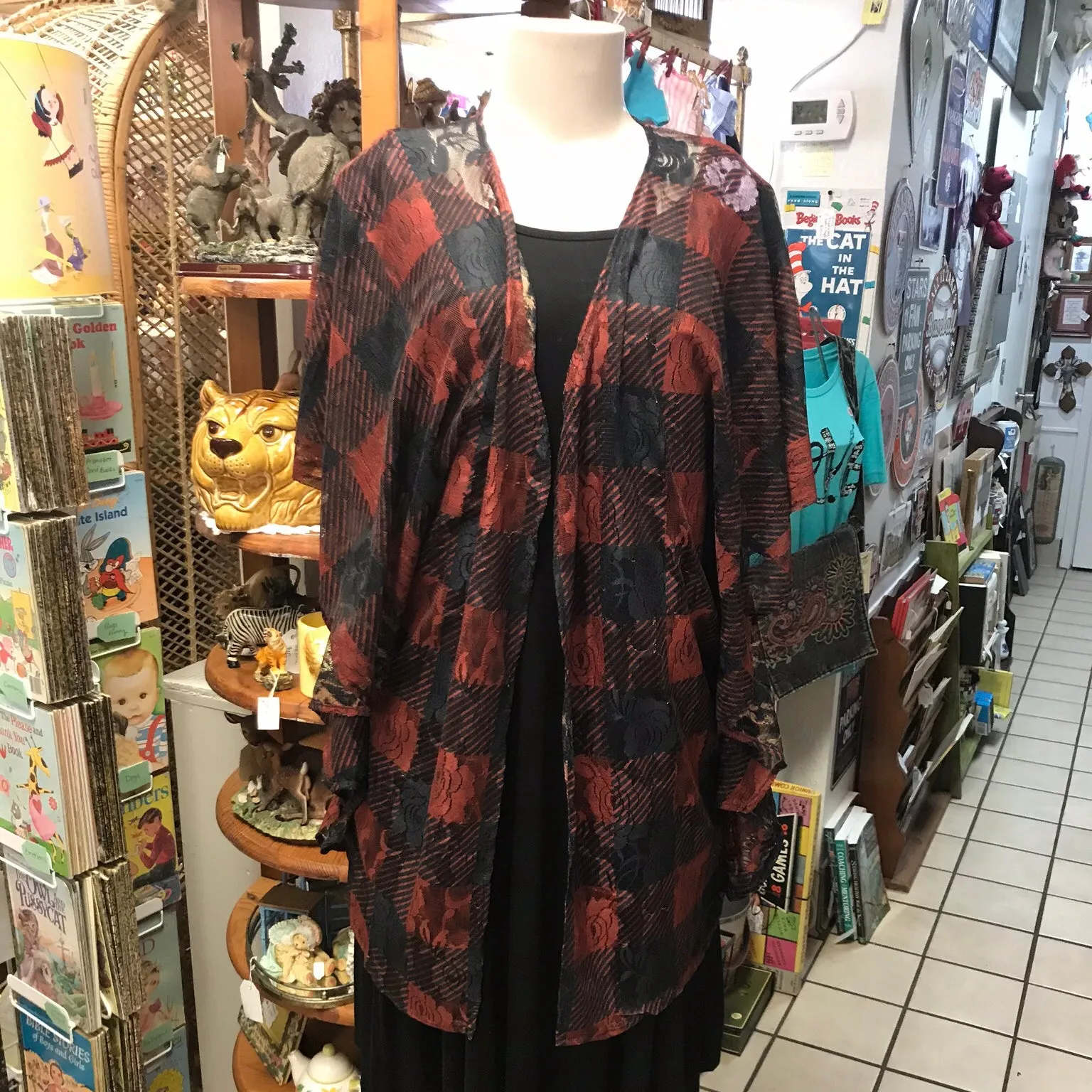 Crazy Train Leopard Inside Out Buffalo Plaid Cardigan