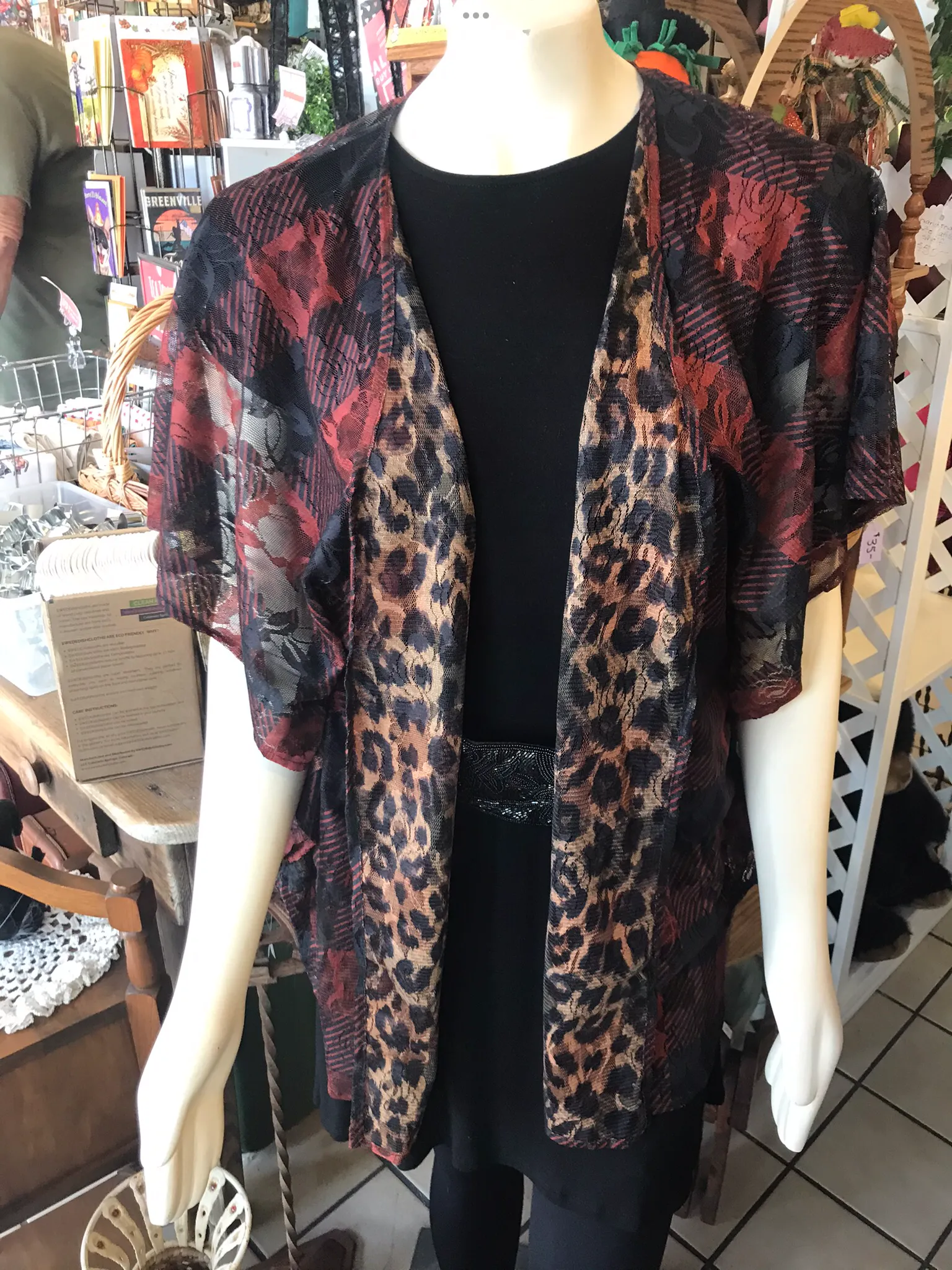 Crazy Train Leopard Inside Out Buffalo Plaid Cardigan