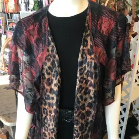 Crazy Train Leopard Inside Out Buffalo Plaid Cardigan