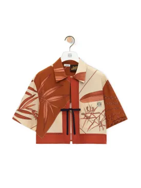 Cropped shirt in cotton and silk