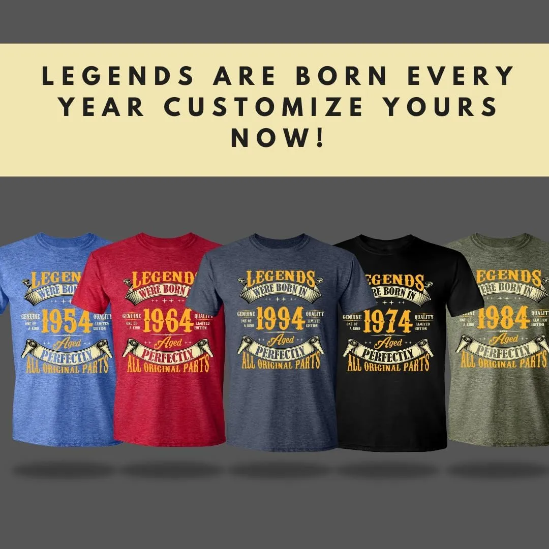 Customized Birthday T-Shirt for Men, Legends were Born in 19XX Custom Year Designs, Personalized T Shirt for Men & Women