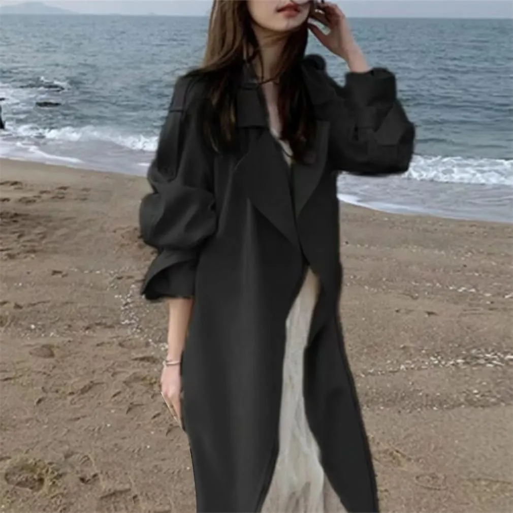 Fulbant Lady Trench Coat Women'S 2025 Spring And Fall Windbreaker Coats Mid Length White Coats