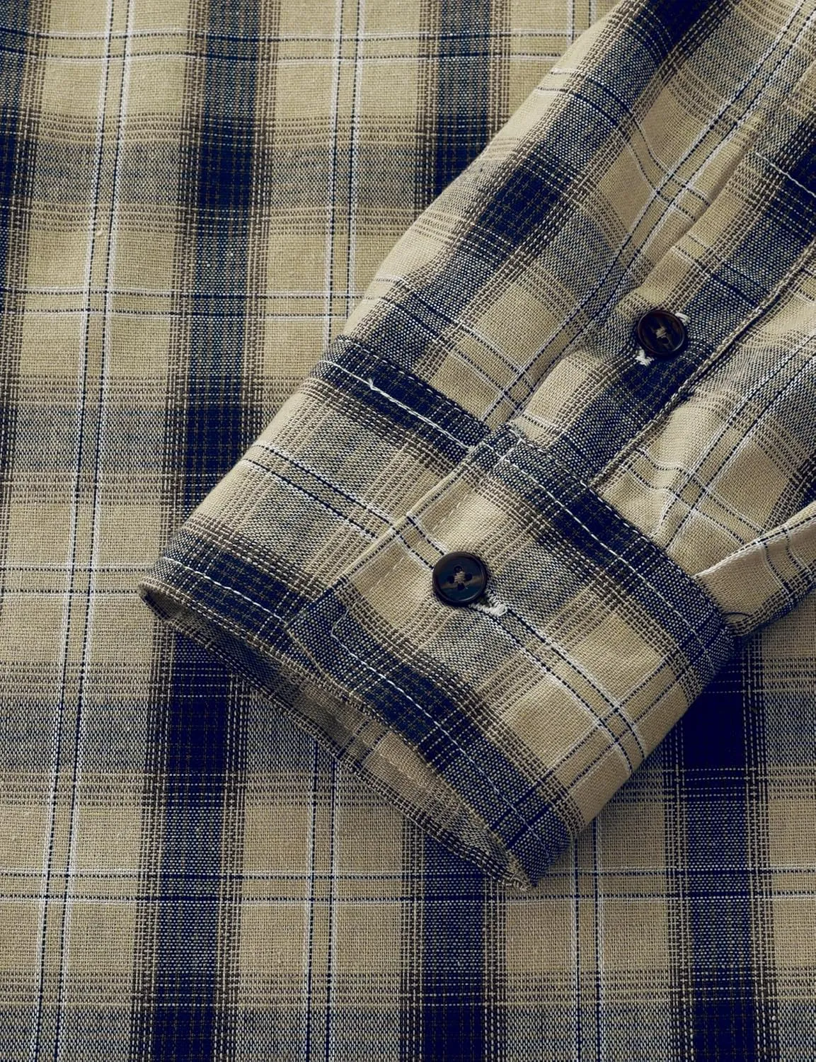 JOGAL Long Sleeve Shirts for Men Plaid Button Down Shirt Mens Casual Cotton Button Up Pocket Shirt