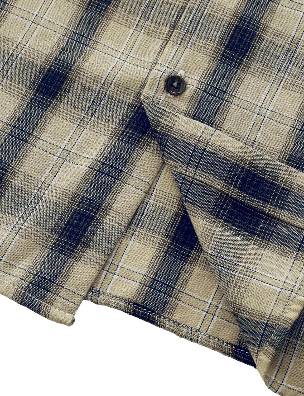 JOGAL Long Sleeve Shirts for Men Plaid Button Down Shirt Mens Casual Cotton Button Up Pocket Shirt