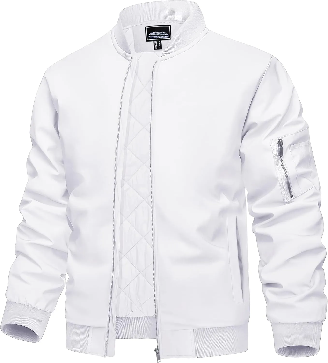 KEFITEVD Men's Jacket Winter Warm Bomber Jackets Full Zip Windbreaker Casual Windproof Jackets Coats