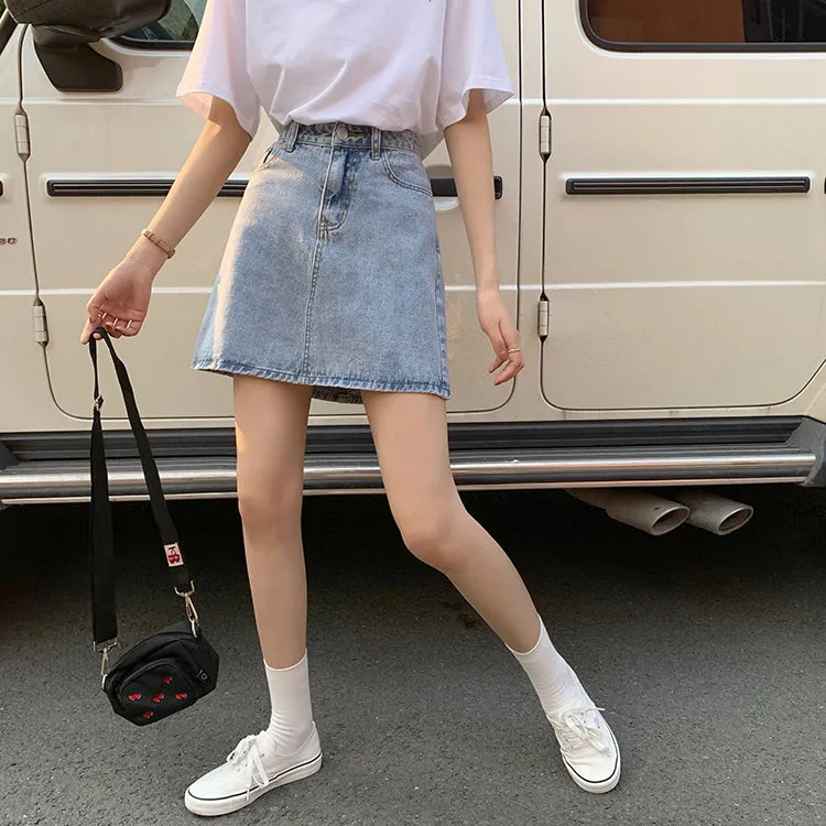[Korean Style] Irise Denim Short Skirt