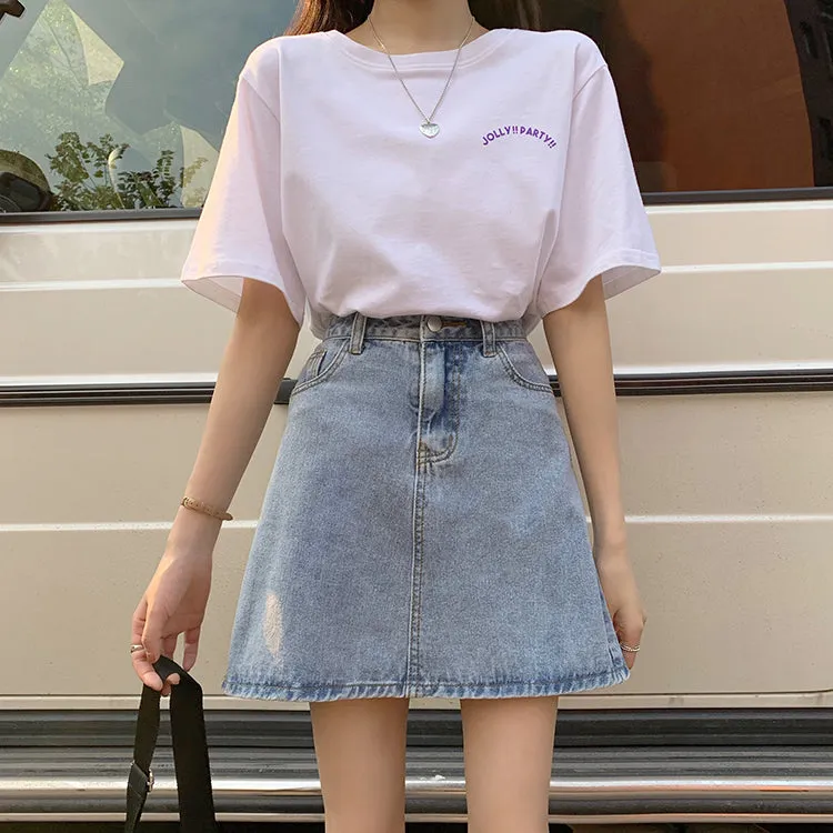 [Korean Style] Irise Denim Short Skirt