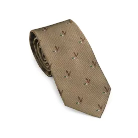 Laksen Silk Flying Duck Tie - Camel