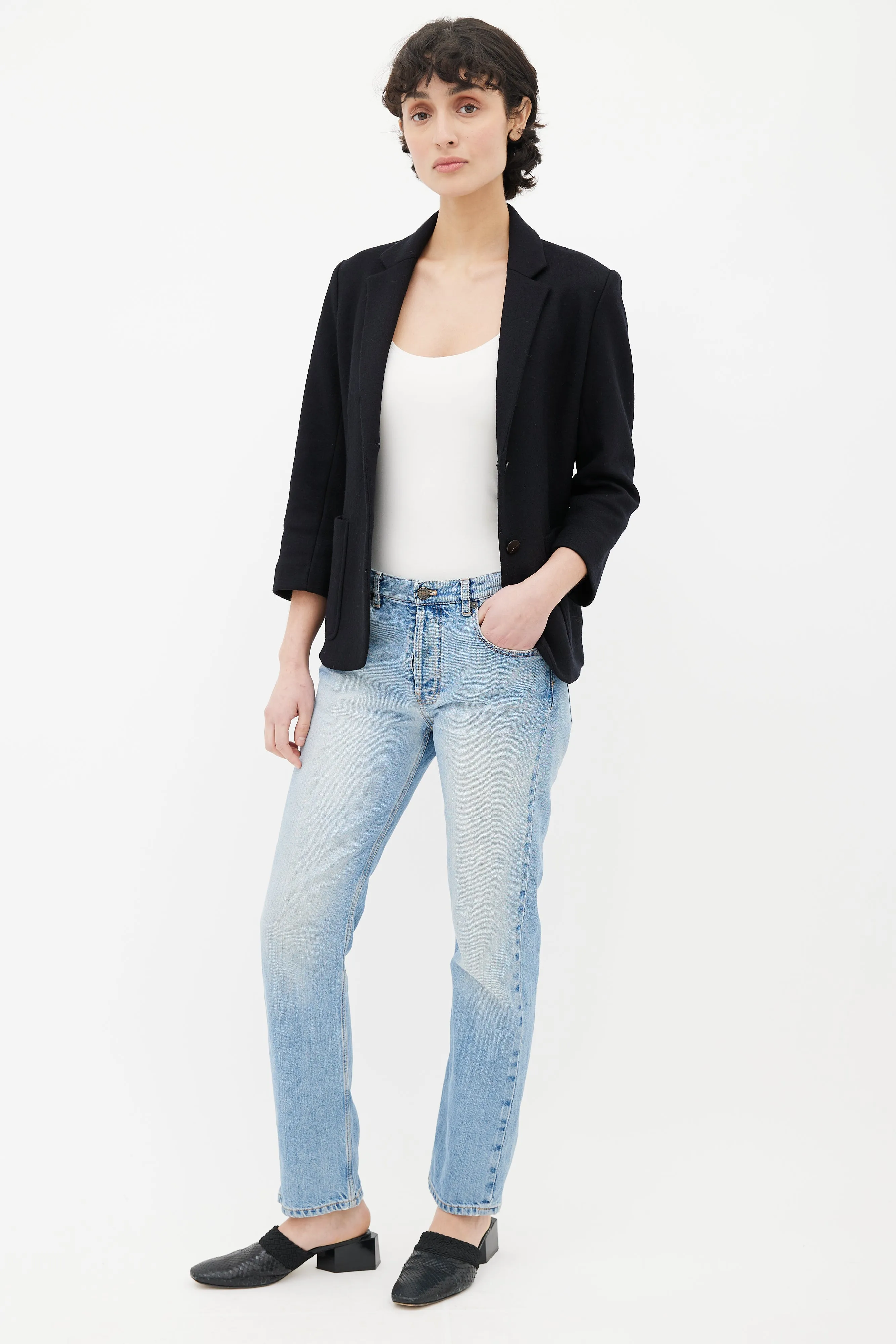 Light Blue Straight Leg Jeans