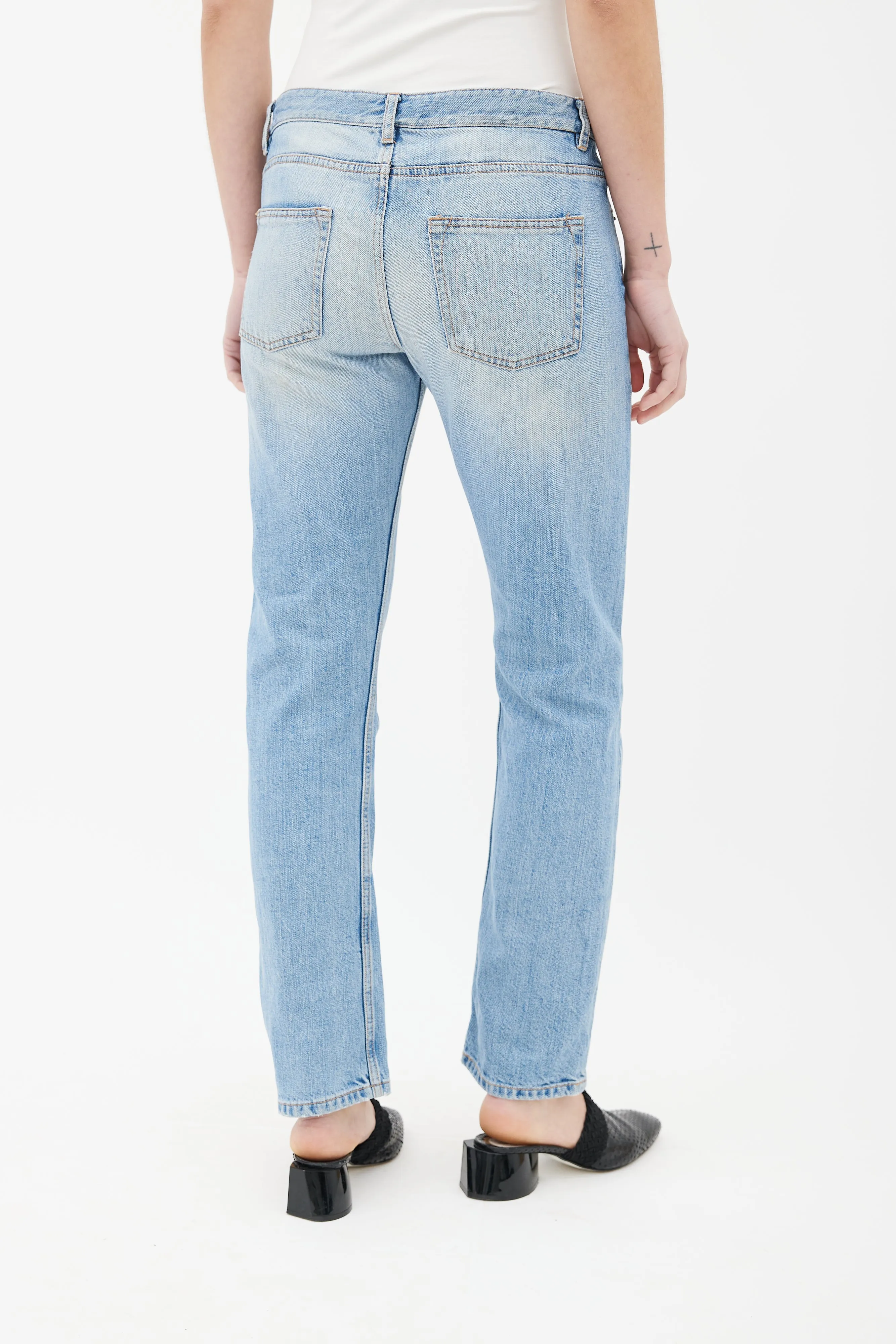 Light Blue Straight Leg Jeans