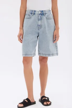 Longline Denim Short Bleach