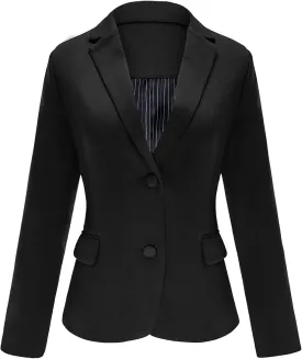 LookbookStore Womens Notched Lapel Pockets Button Work Office Blazer Jacket Suit