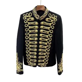 Louis King Gold Rope Alpha Man Jacket Slim Gentleman Suit in Black Size M, L, XL