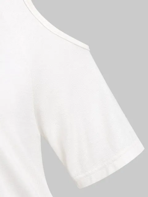 Lovely Shoulder Round Neck T-shirt