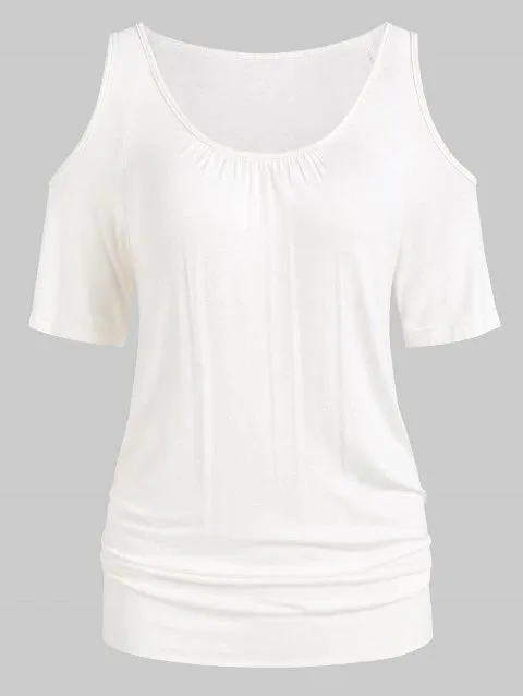 Lovely Shoulder Round Neck T-shirt