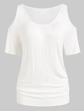 Lovely Shoulder Round Neck T-shirt