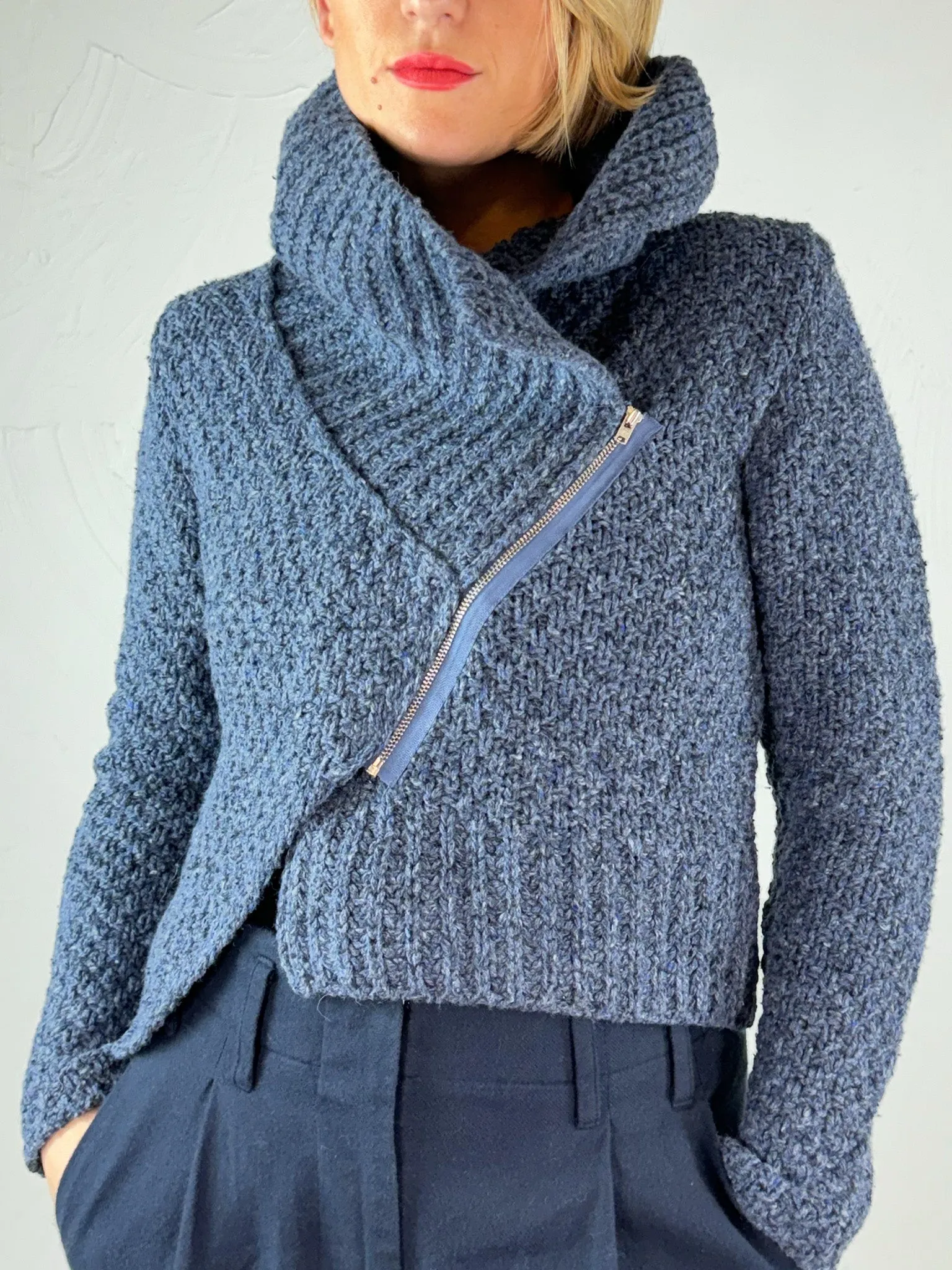 Lurdes Bergada Asymmetric Knitted Jacket 843 - 2 Colours