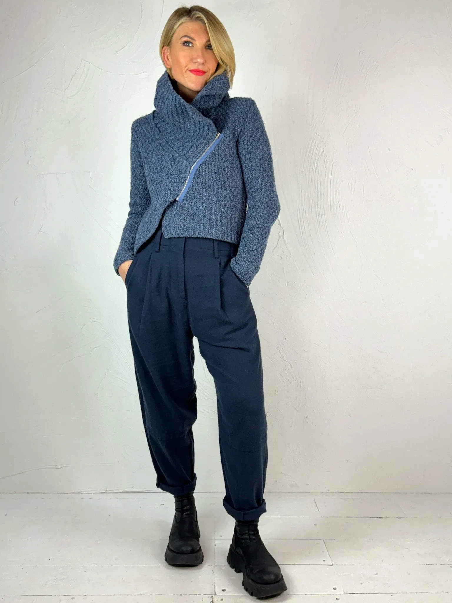 Lurdes Bergada Asymmetric Knitted Jacket 843 - 2 Colours
