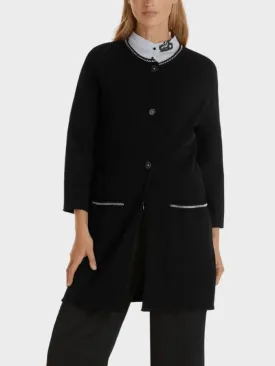 Marc Cain Collections T Black Long Knitted Coat SC 31.31 M49 COL 900