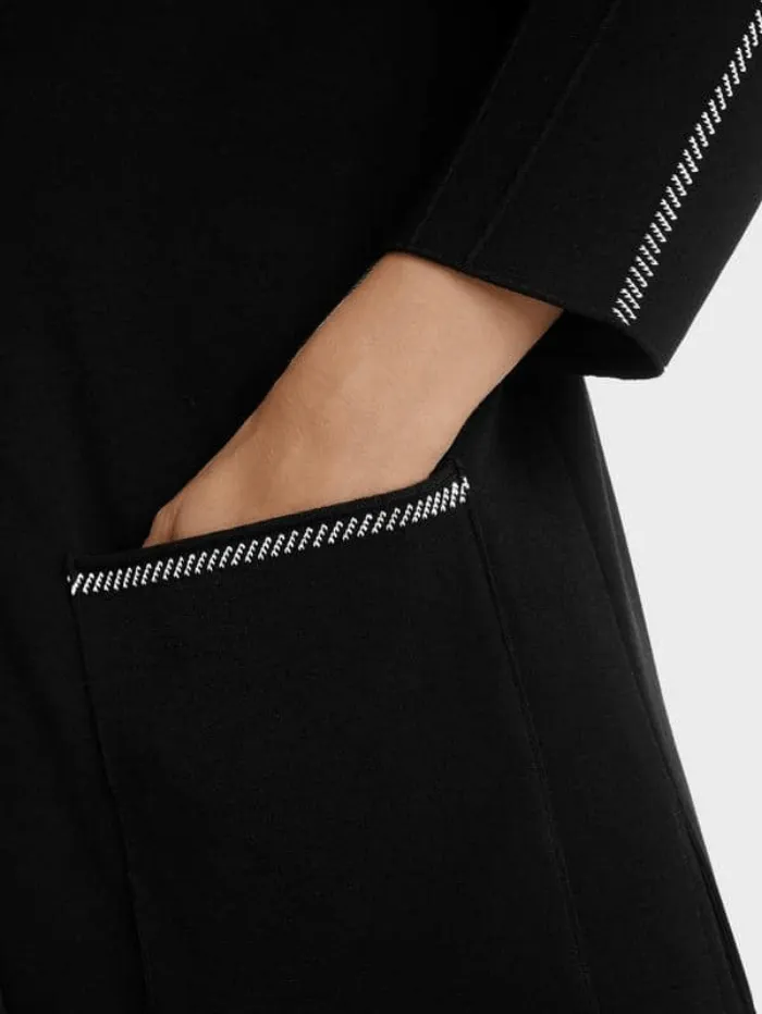 Marc Cain Collections T Black Long Knitted Coat SC 31.31 M49 COL 900