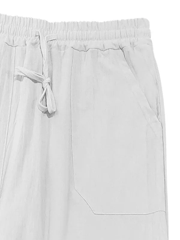 Men's Solid Color Breathable Sweat-Absorbent Casual Wide Leg Pants