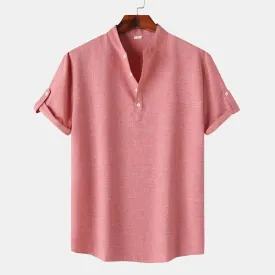 Men's Solid Color Short Sleeve Shirt