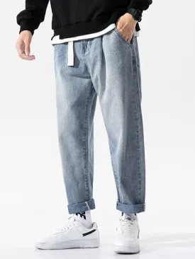 Men's Washed Straight Leg Jeans
