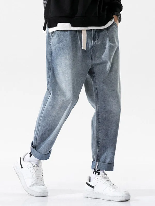 Men's Washed Straight Leg Jeans