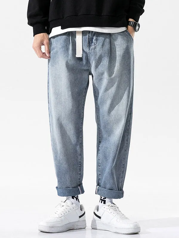 Men's Washed Straight Leg Jeans