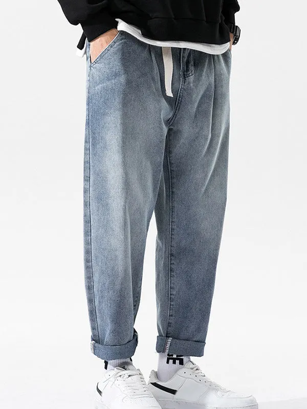 Men's Washed Straight Leg Jeans