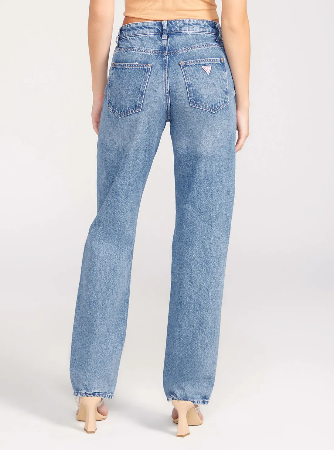 Mid-Rise Relaxed Straight Leg Jeans In Light Wash