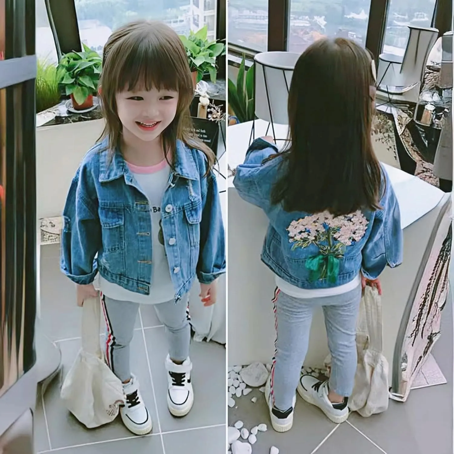 Ohrwurm Girl Denim Jacket Button Down Jean Jakcets Long Sleeve Denim Top Coat Outwear