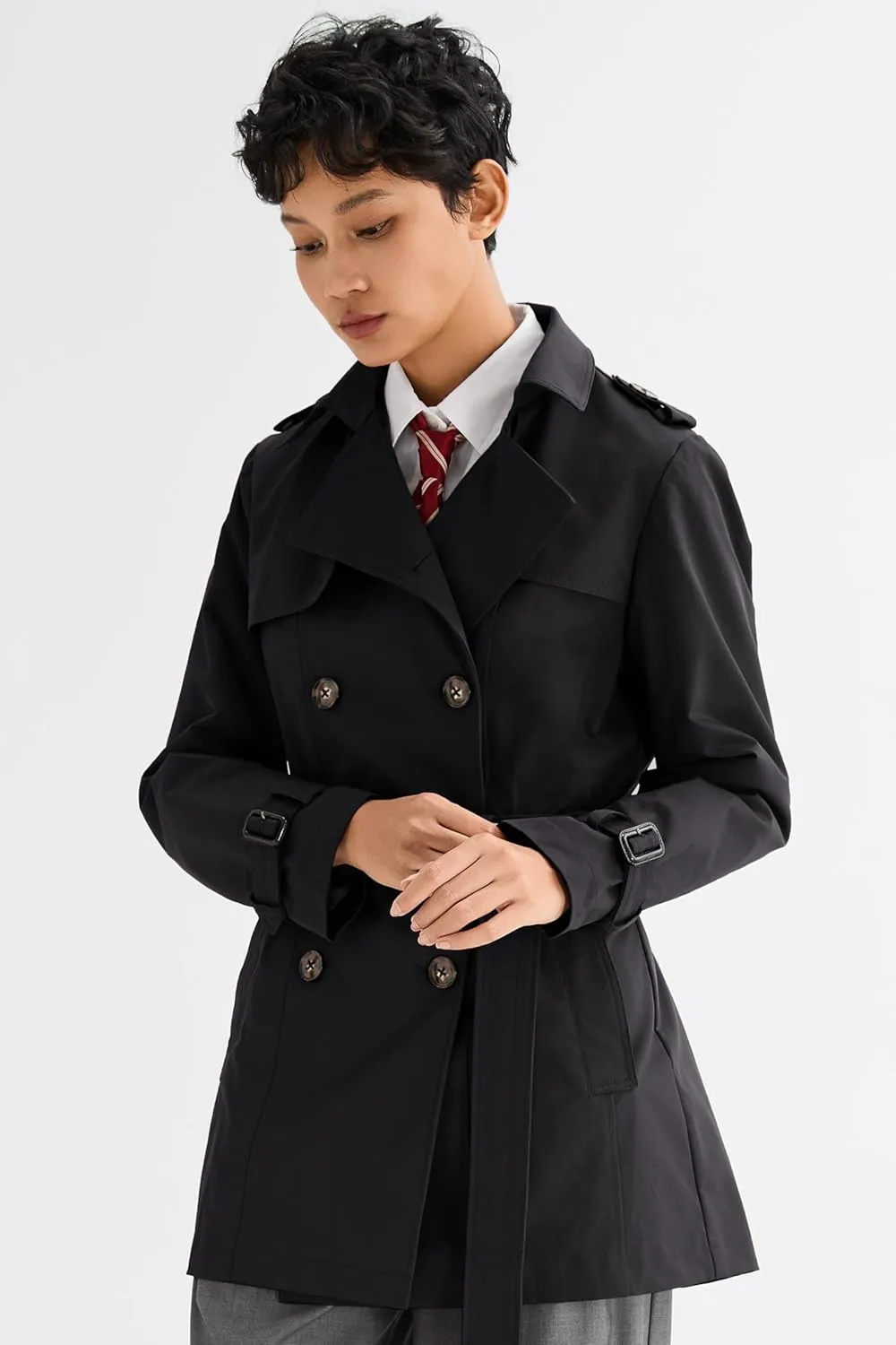 Orolay Women's Double Breasted Trench Coat Windbreaker Jacket with Belt