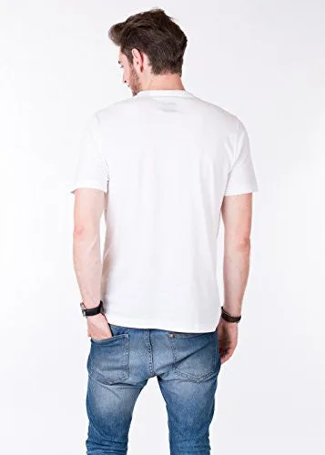 Pick Indiana Men's Round Neck Half Sleeve Solid T-Shirt (White)